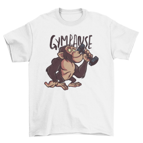 Gympanzee Cartoon T-shirt Design