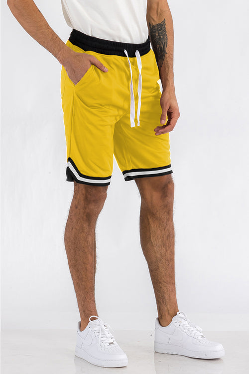 Mens Striped Basketball Active Shorts