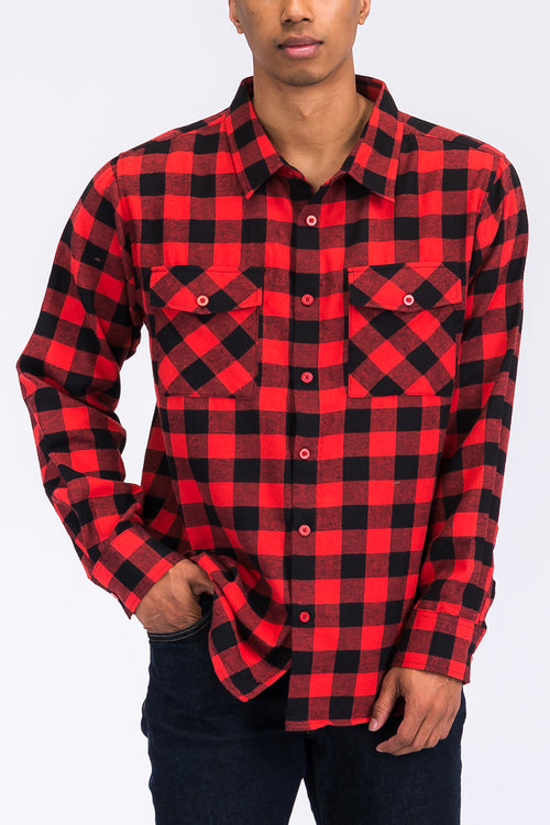 Buttoned Flannel Shirt