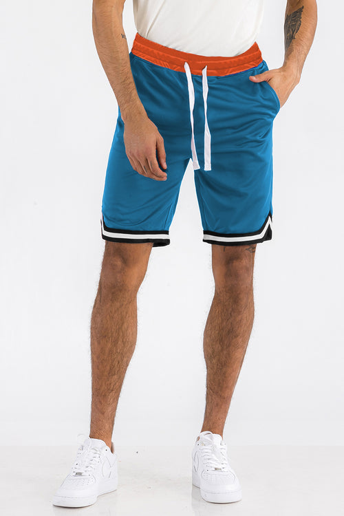 Mens Striped Basketball Active Shorts