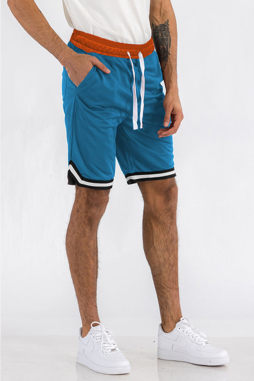 Mens Striped Basketball Active Shorts