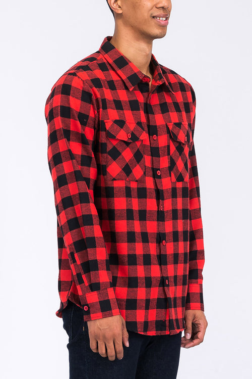 Buttoned Flannel Shirt