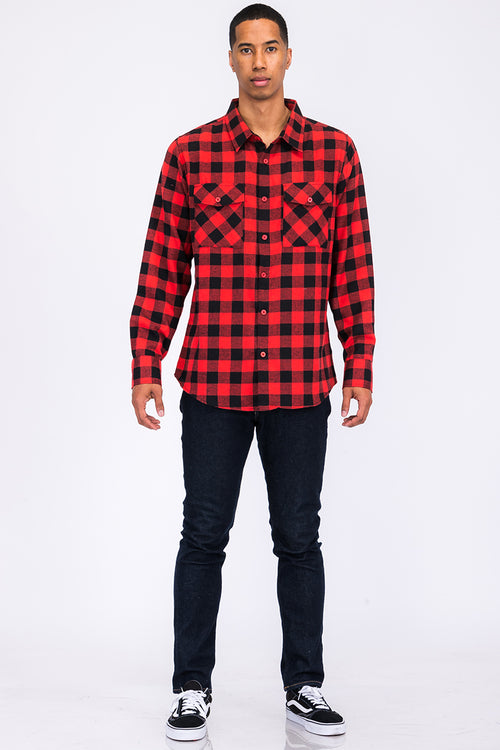 Buttoned Flannel Shirt