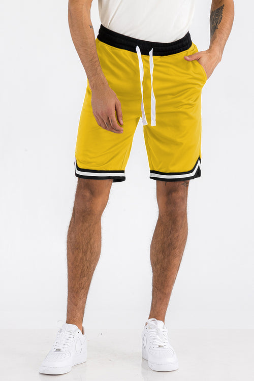 Mens Striped Basketball Active Shorts