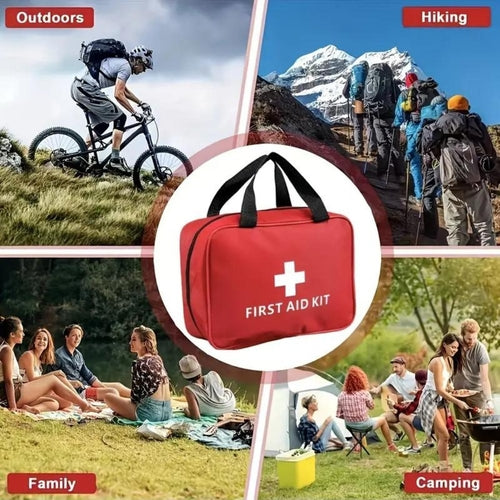 173pcs Large First Aid Kit: Portable Bag For Outdoors