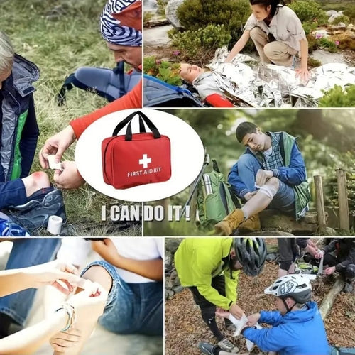 173pcs Large First Aid Kit: Portable Bag For Outdoors