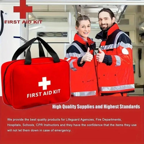 173pcs Large First Aid Kit: Portable Bag For Outdoors