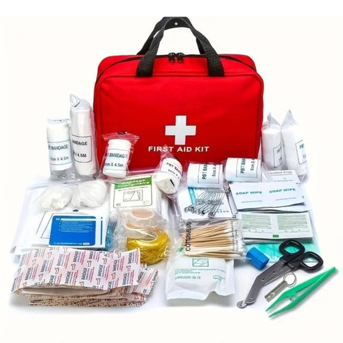 173pcs Large First Aid Kit: Portable Bag For Outdoors